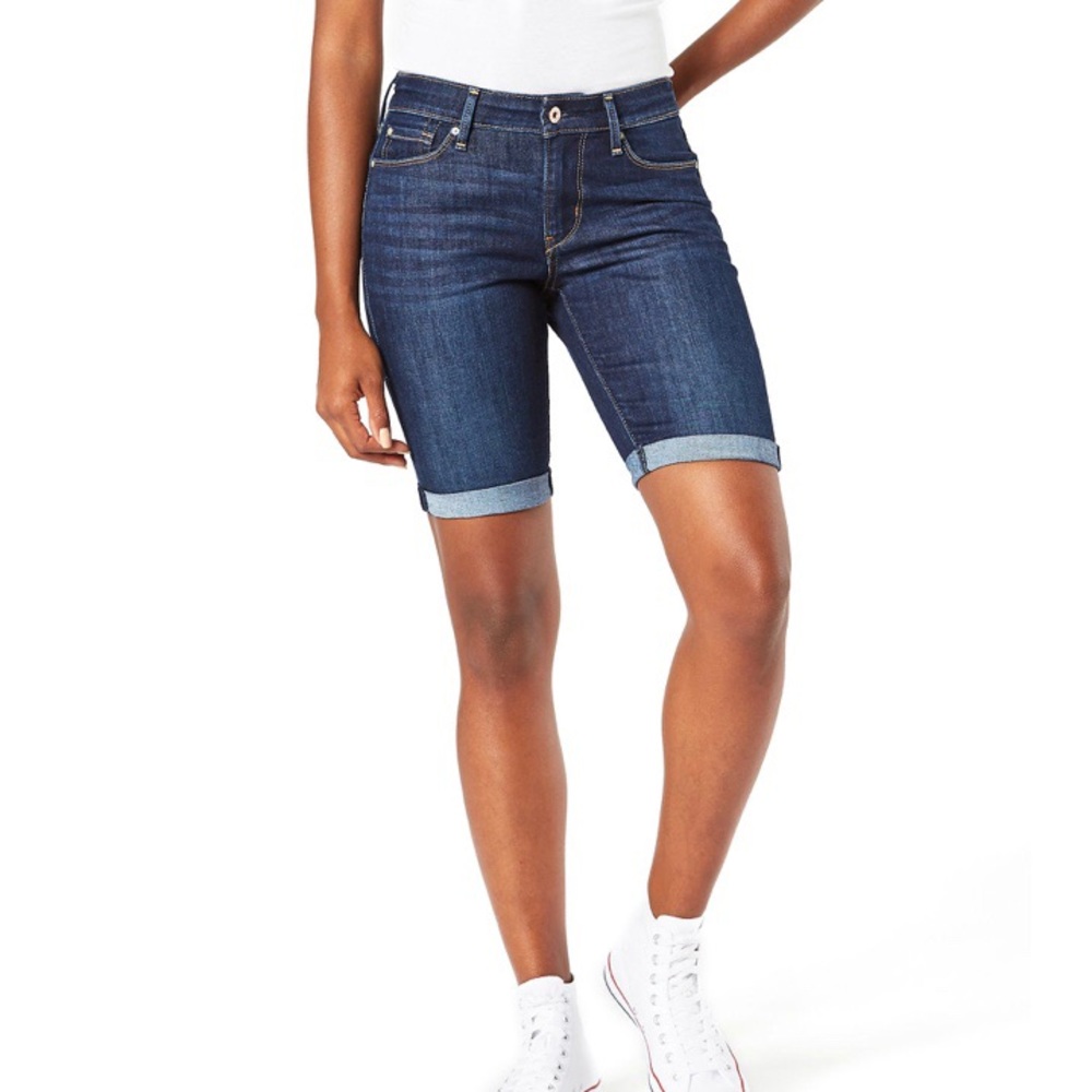 Levi’s dark wash modern Bermuda denim shorts